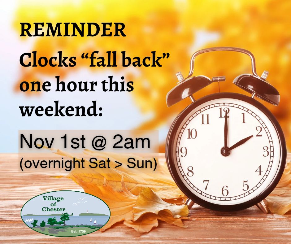 Reminder Clocks fall back FB