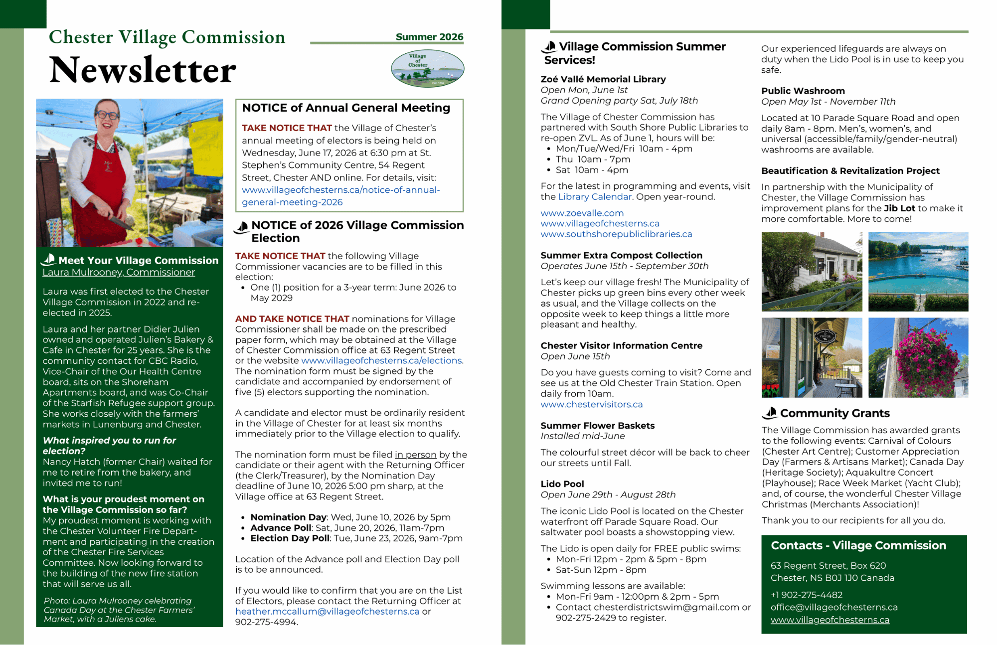 Village Newsletter Summer 2026 2 pg image